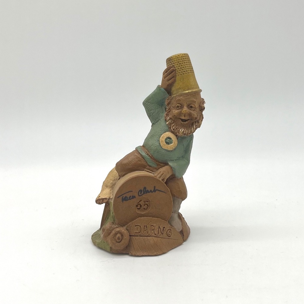 Tom Clark Cairn Studios Darno Gnome Thimble‎ Hat Figurine Sculpture 1983 Signed